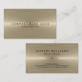 Metallisches Leichtgold-Edelstahl-Look Visitenkarte (Vorne/Hinten)