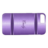 metallisches Lila gebürstetes Aluminium-Look Case-Mate iPhone Hülle (Rückseite (Horizontal))