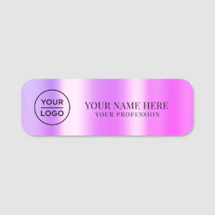 Metallisches lila Logo Mitarbeiter magnetisch, Sic Namensschild