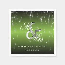 Metallisches Lime Green Star Lights Design Serviette