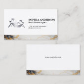 Metallisches Logo für Real Anwesen House | Marmorp Visitenkarte (Vorne/Hinten)