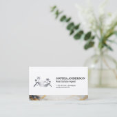 Metallisches Logo für Real Anwesen House | Marmorp Visitenkarte (Stehend Vorderseite)