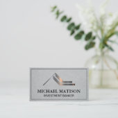 Metallisches Logo | Institution Business Card Visitenkarte (Stehend Vorderseite)