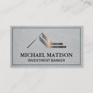 Metallisches Logo Institution Business Card Visitenkarte
