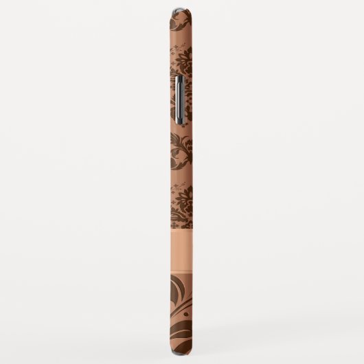 Metallisches Look Kupfer Brown Damasks Girlandesig Case-Mate iPhone Hülle (Hinten/Rechts)