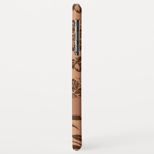 Metallisches Look Kupfer Brown Damasks Girlandesig Case-Mate iPhone Hülle (Hinten/Links)