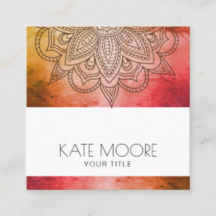 Metallisches Mandala-Symbol holistisch Quadratische Visitenkarte