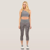 Metallisches Mesh Silver Capri Leggings (Vorderseite)