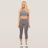 Metallisches Mesh Silver Capri Leggings (Vorderseite)