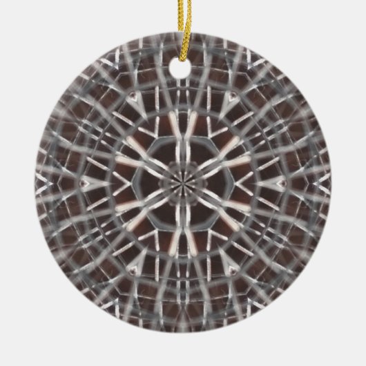 Metallisches Mesh Silver Keramik Ornament (Vorne)