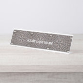 Metallisches Mesh Silver Schreibtischnamensplakette (Vorderseite )