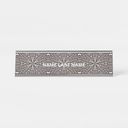 Metallisches Mesh Silver Schreibtischnamensplakette (Vorderseite )
