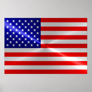 Metallisches Metall der amerikanischen Flagge Poster