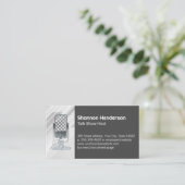 Metallisches Mikrofon | Podcast Visitenkarte (Stehend Vorderseite)