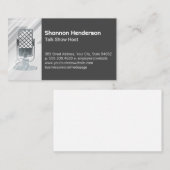 Metallisches Mikrofon | Podcast Visitenkarte (Vorne/Hinten)