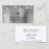 Metallisches Monogram-Logo für den Tropfen des Sil Visitenkarte (Vorne/Hinten)