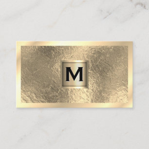 Metallisches Monogramm-Banner Goldgrenze Goldf Visitenkarte