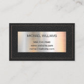 Metallisches Monogramm-Banner | Stielschwarzes Led Visitenkarte (Rückseite)