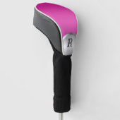 Metallisches Monogramm (Hot Pink und Silber) Golf Headcover (angewinkelt)