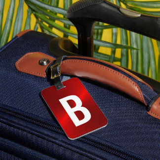 Metallisches Monogramm mit roter Pinselspitze Gepäckanhänger