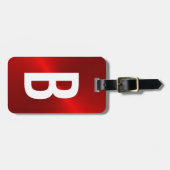 Metallisches Monogramm mit roter Pinselspitze Gepäckanhänger (Vorderseite horizontal)