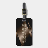 Metallisches Monogrammiertes Brown 3 gebürstetes A Gepäckanhänger (Vorderseite vertikal)