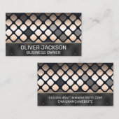 Metallisches Muster | Schwarze Polsterung Visitenkarte (Vorne/Hinten)