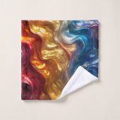 Metallisches Ölteppichhandtuch-Set Badhandtuch Set (Waschlappen)