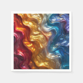 Metallisches Ölteppichpapier Napkin Serviette