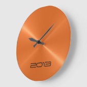 Metallisches Orange Edelstahlmetall Große Wanduhr (Winkel)