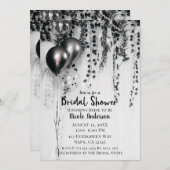 Metallisches Party Balloons Rustikales Ivy Brautpa Einladung (Vorne/Hinten)