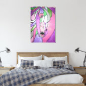 Metallisches Pferd in rosa Leinwand (Insitu (Schlafzimmer))