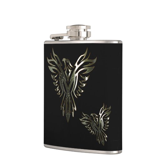 Metallisches Phoenix Flachmann (Links)