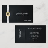 Metallisches Platin-Gold u. schwarze Visitenkarte (Vorne/Hinten)