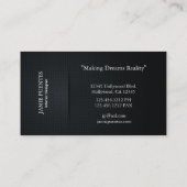 Metallisches Platin-Gold u. schwarze Visitenkarte (Rückseite)