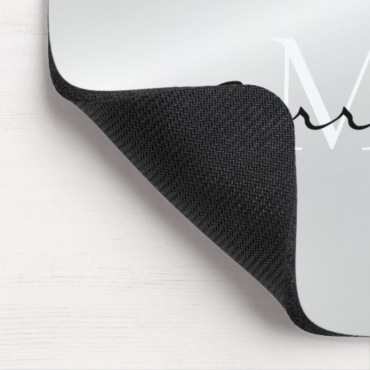 Metallisches Platin-Monogramm-Silber-Drift-Glitzer Mousepad (Ecke)