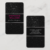 Metallisches Punktmuster schwarz Visitenkarte (Vorne/Hinten)