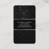Metallisches Punktmuster schwarz Visitenkarte (Rückseite)