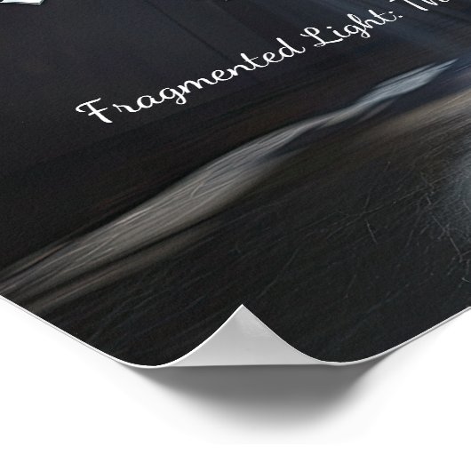 Metallisches Puzzle Chaos: Abstrakte Kunst schwebe Poster (Ecke)