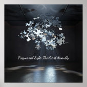 Metallisches Puzzle Chaos: Abstrakte Kunst schwebe Poster (Vorne)