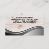 Metallisches Real Anwesen Logo | Holzkarten Visitenkarte (Rückseite)