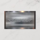 Metallisches Real Anwesen Logo | Metall-Hintergrun Visitenkarte (Rückseite)