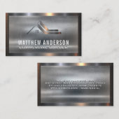 Metallisches Real Anwesen Logo | Metall-Hintergrun Visitenkarte (Vorne/Hinten)