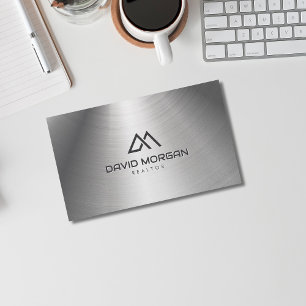 Metallisches Realtor House-Logo Visitenkarte