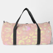 Metallisches rosa Leopardmuster Duffle Bag (Vorderseite)