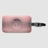Metallisches rosa Stahlgravur Gepäckanhänger (Vorderseite (Horizontal))