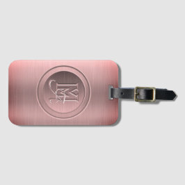 Metallisches rosa Stahlgravur Gepäckanhänger