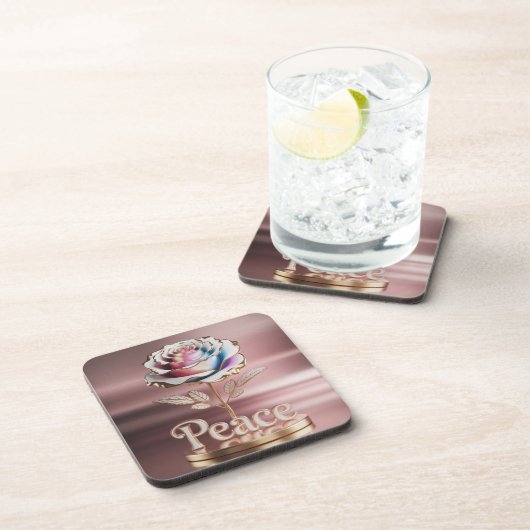 Metallisches Rosa-Untersetzer-Set Getränkeuntersetzer (Rechte Seite)