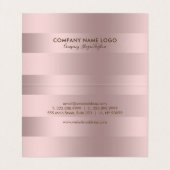 Metallisches Rose-Gold-Streifen-Muster Visitenkarten (Innenseite Aufgefaltet)