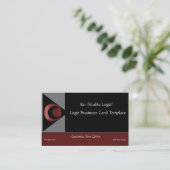 Metallisches Roter Halbmond & Planeten Logo Visitenkarte (Stehend Vorderseite)